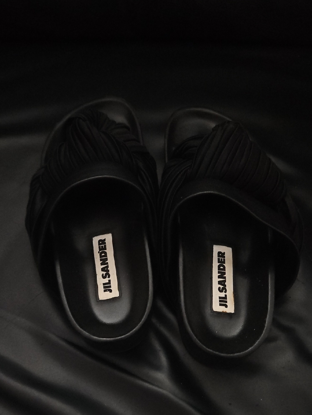 Jil Sander Black Pleats and Knot Flat Sandal Shoe  Sz 5 US - Picture 8 of 13